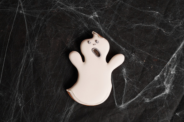 Cookie in Form of Ghost on Table